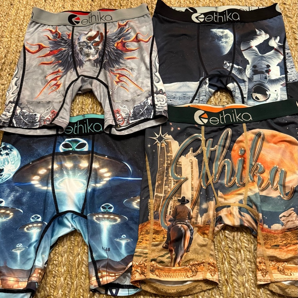 Ethika Boys Graphic Boxer Briefs Lot of Four Size XL Retails $15.00 Each